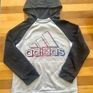 Adidas Gray and Black Raglan Sleeve Hoodie